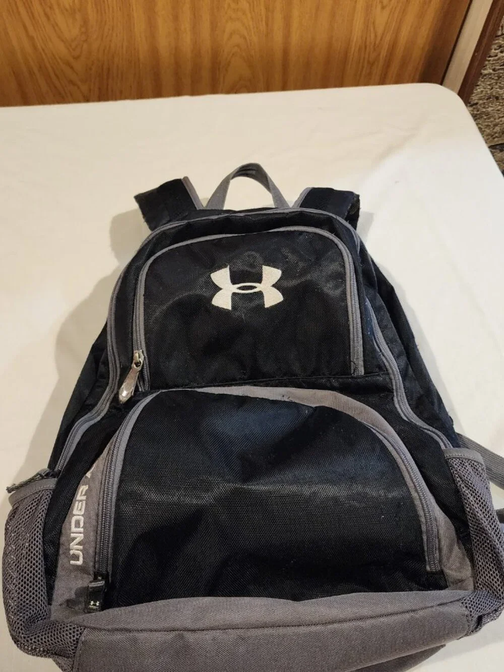 Under Armour Backpack Black Gray School Laptop Gym Travel Book Bag
